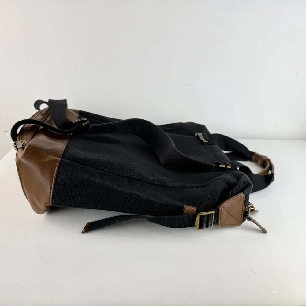 VESSEL Heavy Canvas and Faux Suede Synthetic Leather Backpack